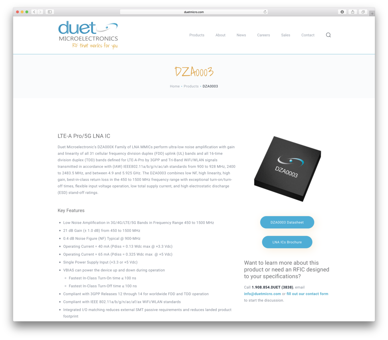 Duet Microelectronics Website