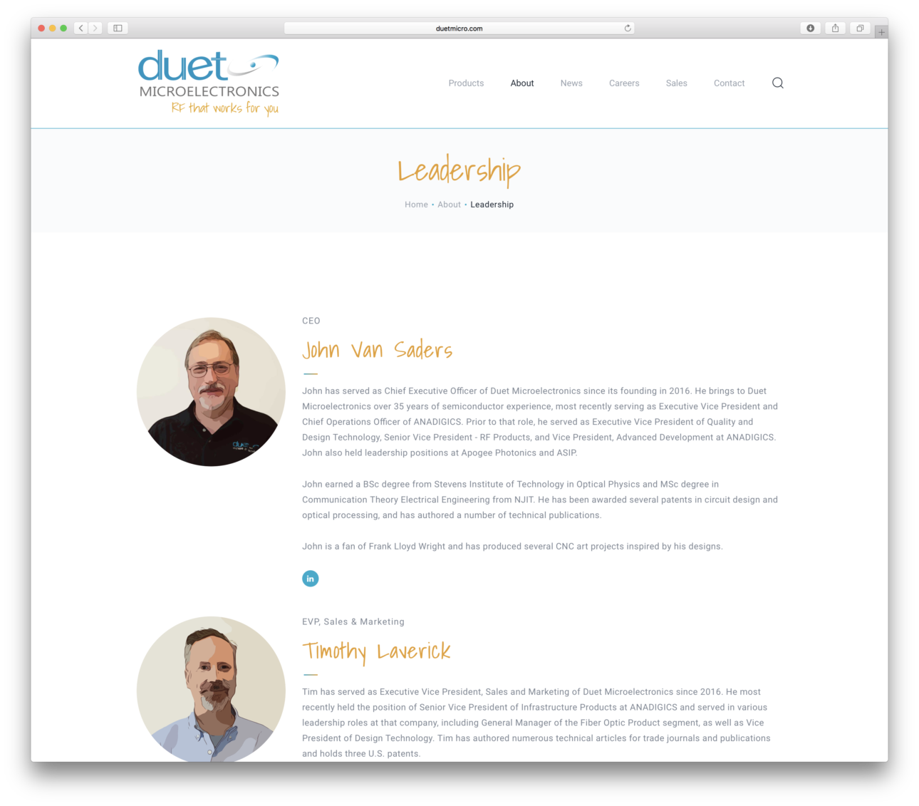 Duet Microelectronics Website